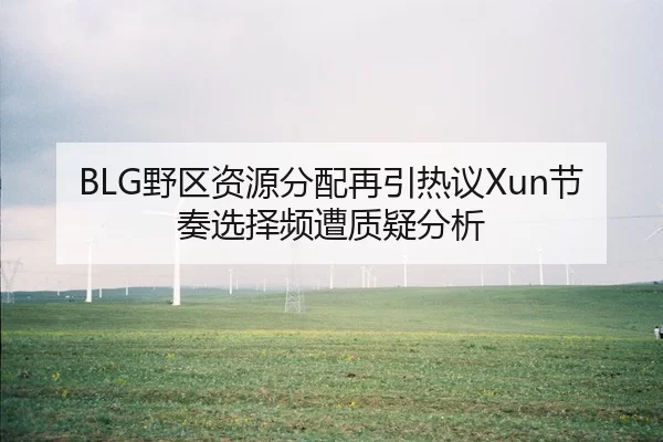 BLG野区资源分配再引热议Xun节奏选择频遭质疑分析